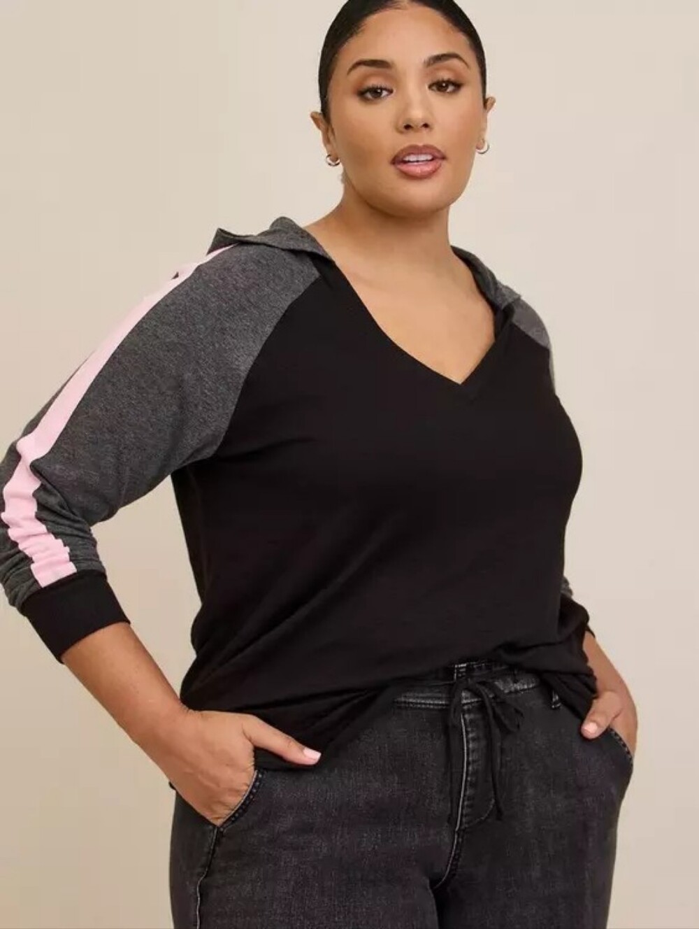 Torrid Vintage Super Soft Slub Varsity Stripe Hoodie Women's Plus Size 3X Nwt